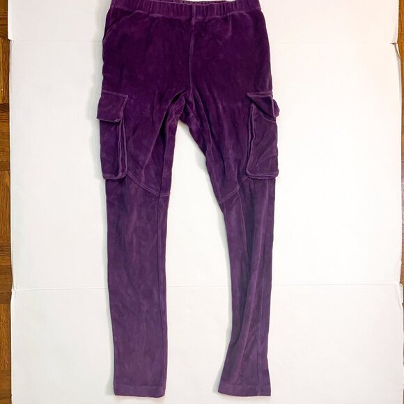Tea Collection Purple Velour Cargo Pants, Size 16 - Picture 1 of 4